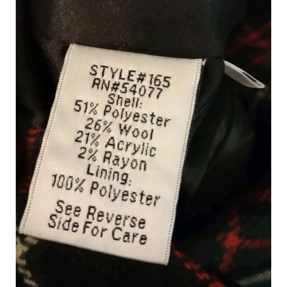 Cabi Manhattan Tartan Plaid Double Breasted Wool Blend Peacoat Preppy Size 8 - Picture 5 of 5